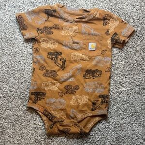 Carhartt - Toddler Boy Tan Construction Print Bodysuit